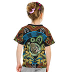Baby in the Womb Kid T Shirt Aboriginal Art Style