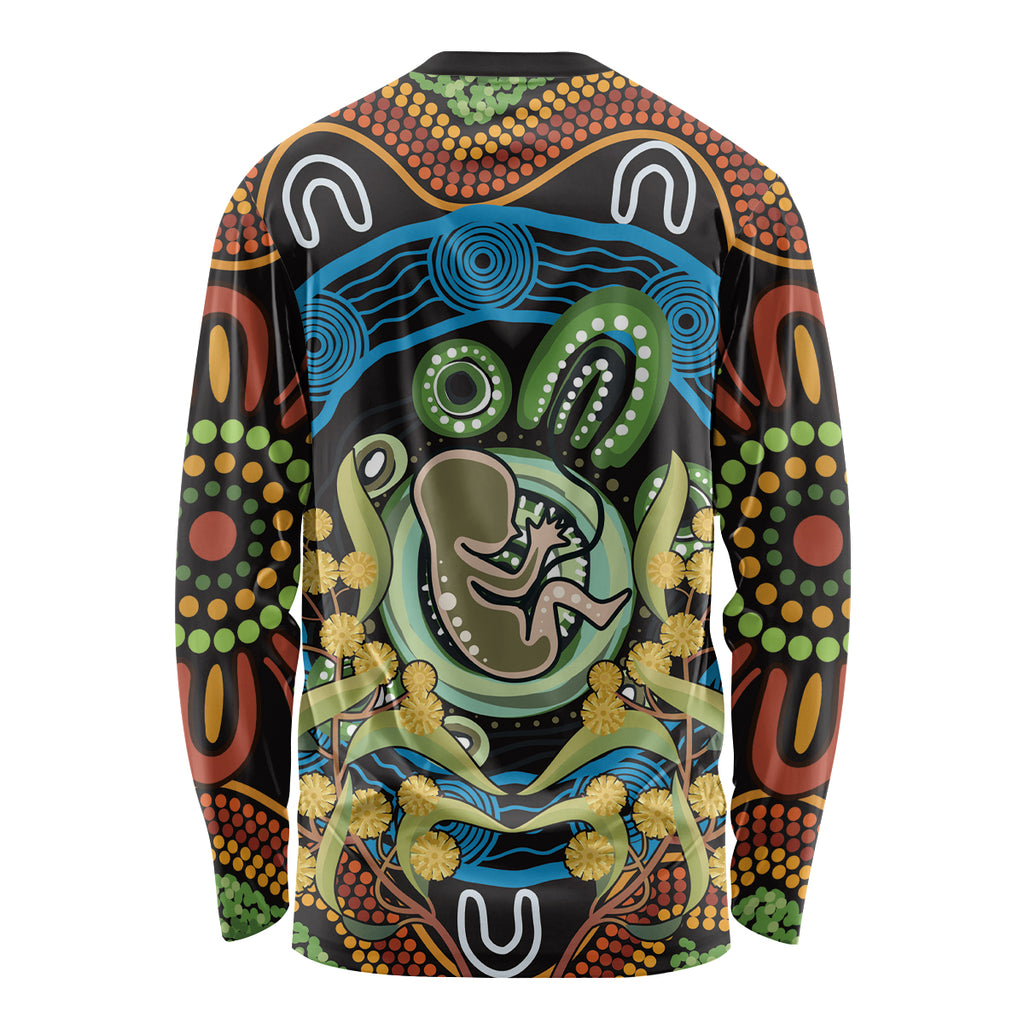 Baby in the Womb Long Sleeve Shirt Aboriginal Art Style