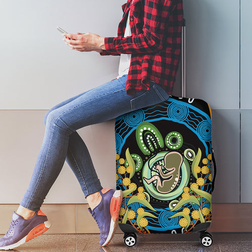 Baby in the Womb Luggage Cover Aboriginal Art Style