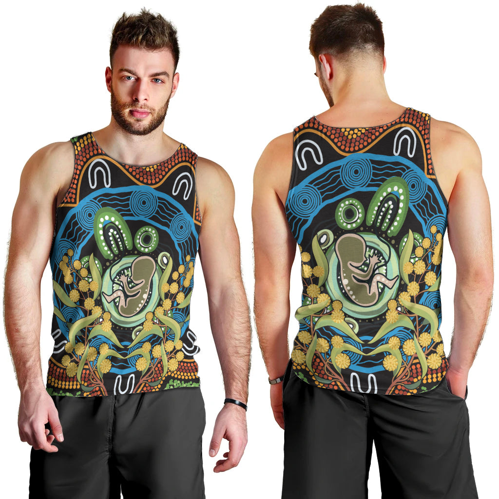 Baby in the Womb Men Tank Top Aboriginal Art Style