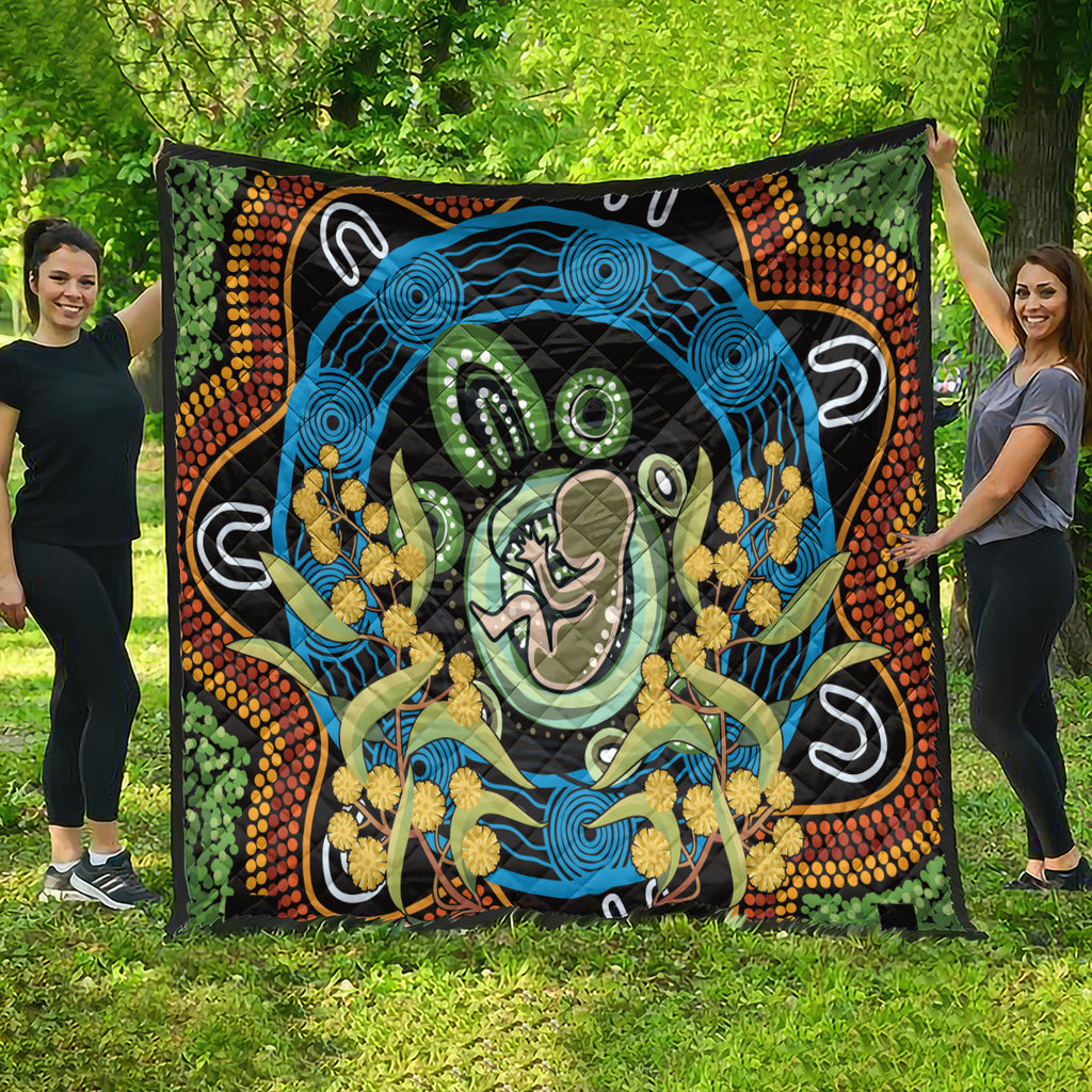 Baby in the Womb Quilt Aboriginal Art Style