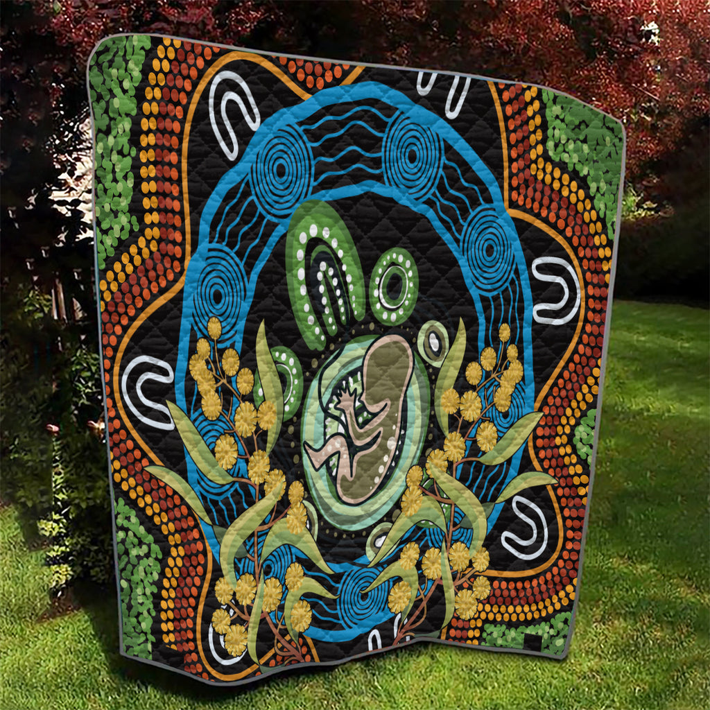 Baby in the Womb Quilt Aboriginal Art Style