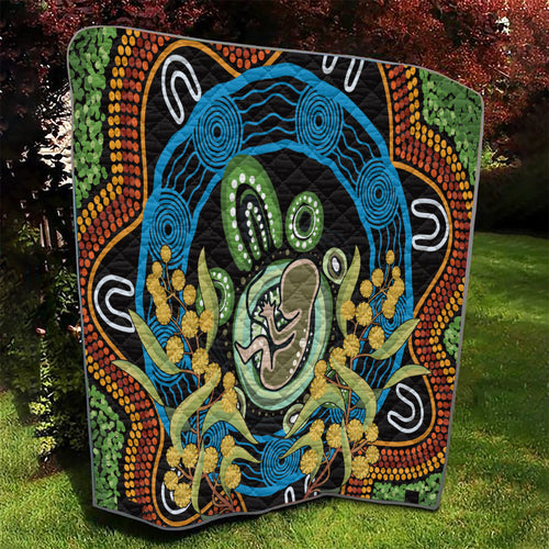 Baby in the Womb Quilt Aboriginal Art Style