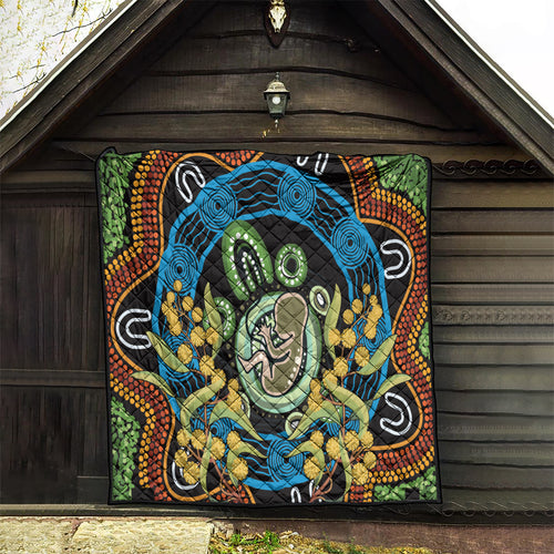 Baby in the Womb Quilt Aboriginal Art Style