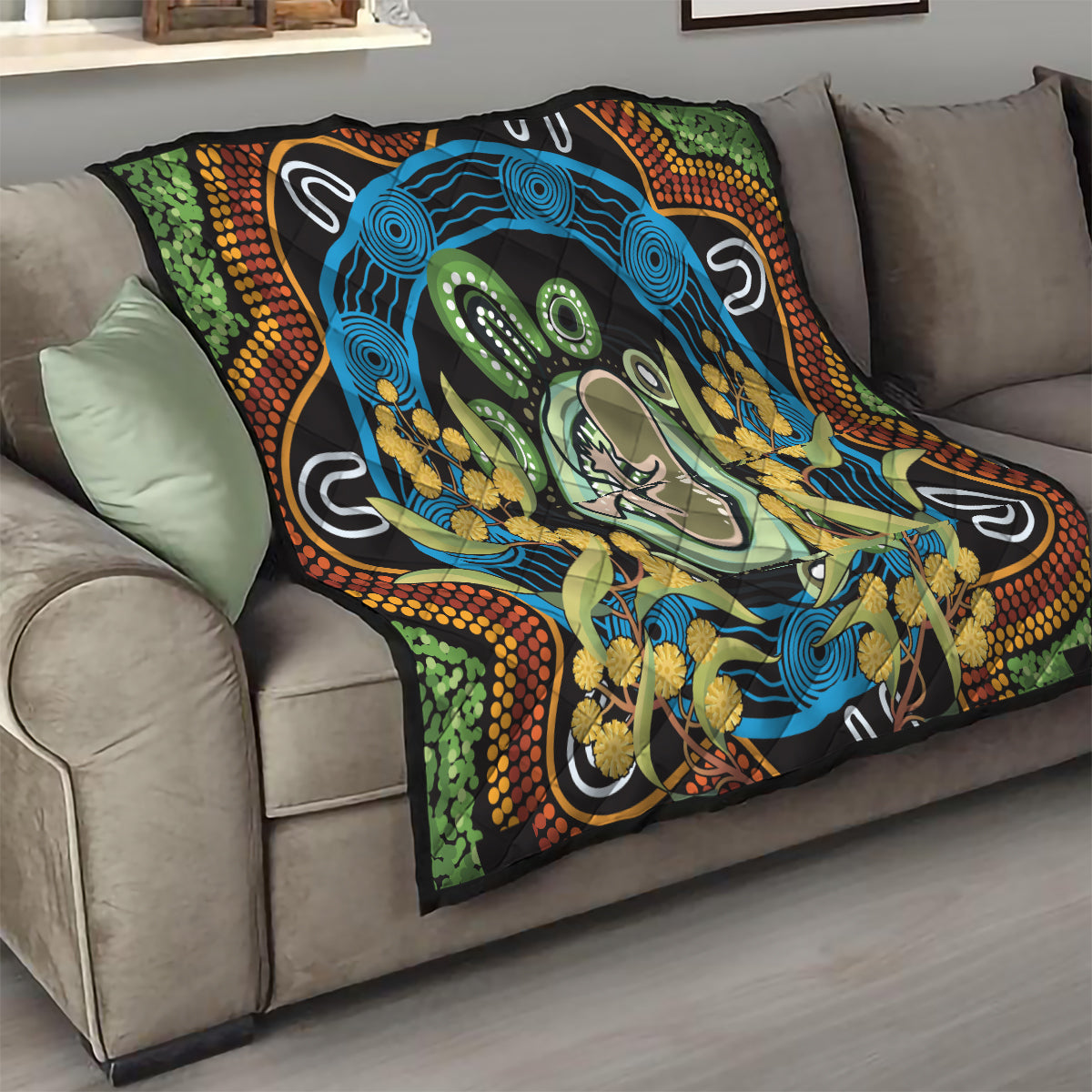 Baby in the Womb Quilt Aboriginal Art Style