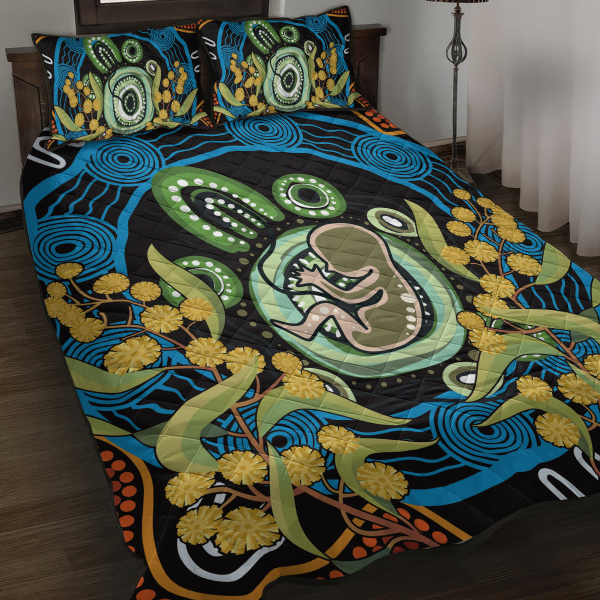 Baby in the Womb Quilt Bed Set Aboriginal Art Style