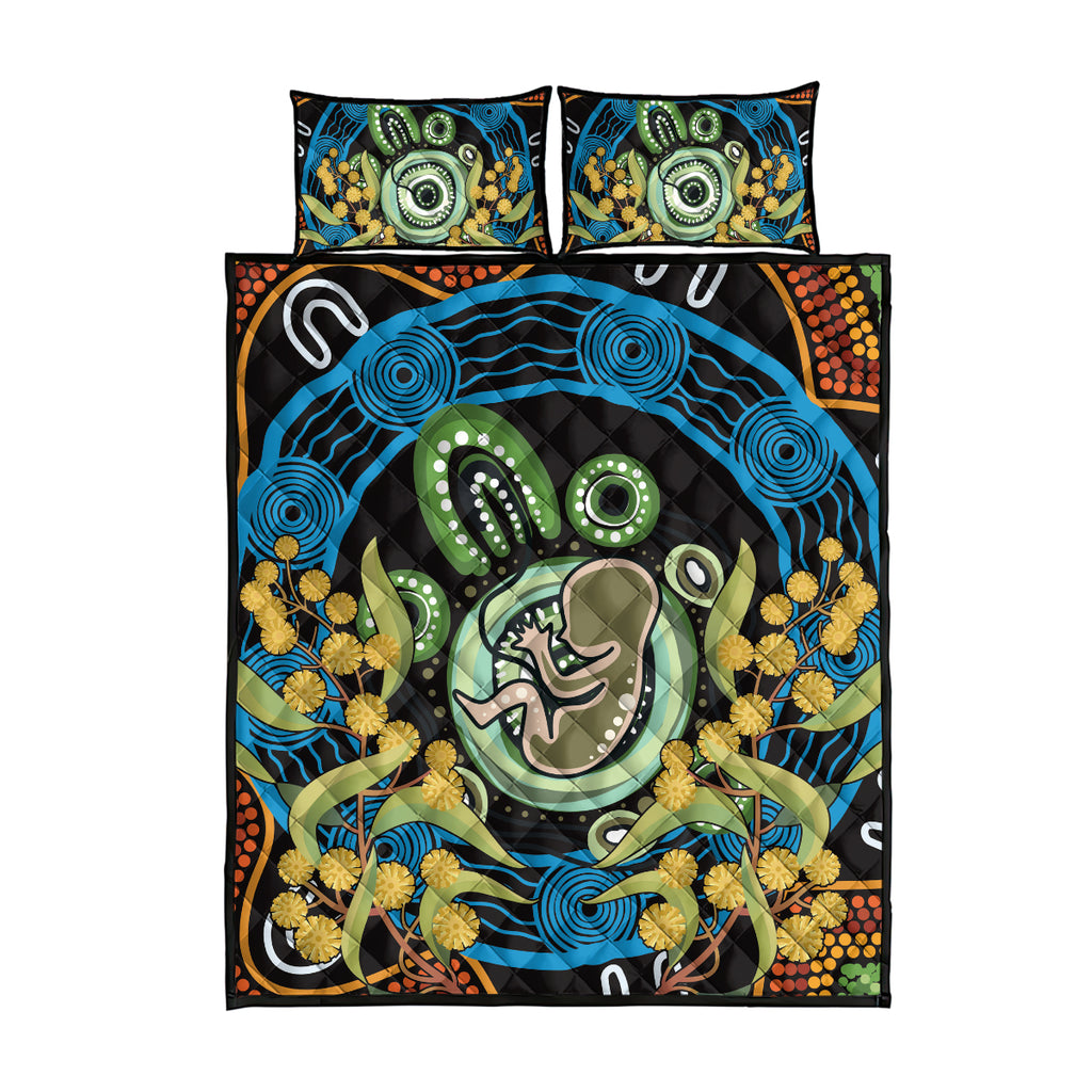 Baby in the Womb Quilt Bed Set Aboriginal Art Style