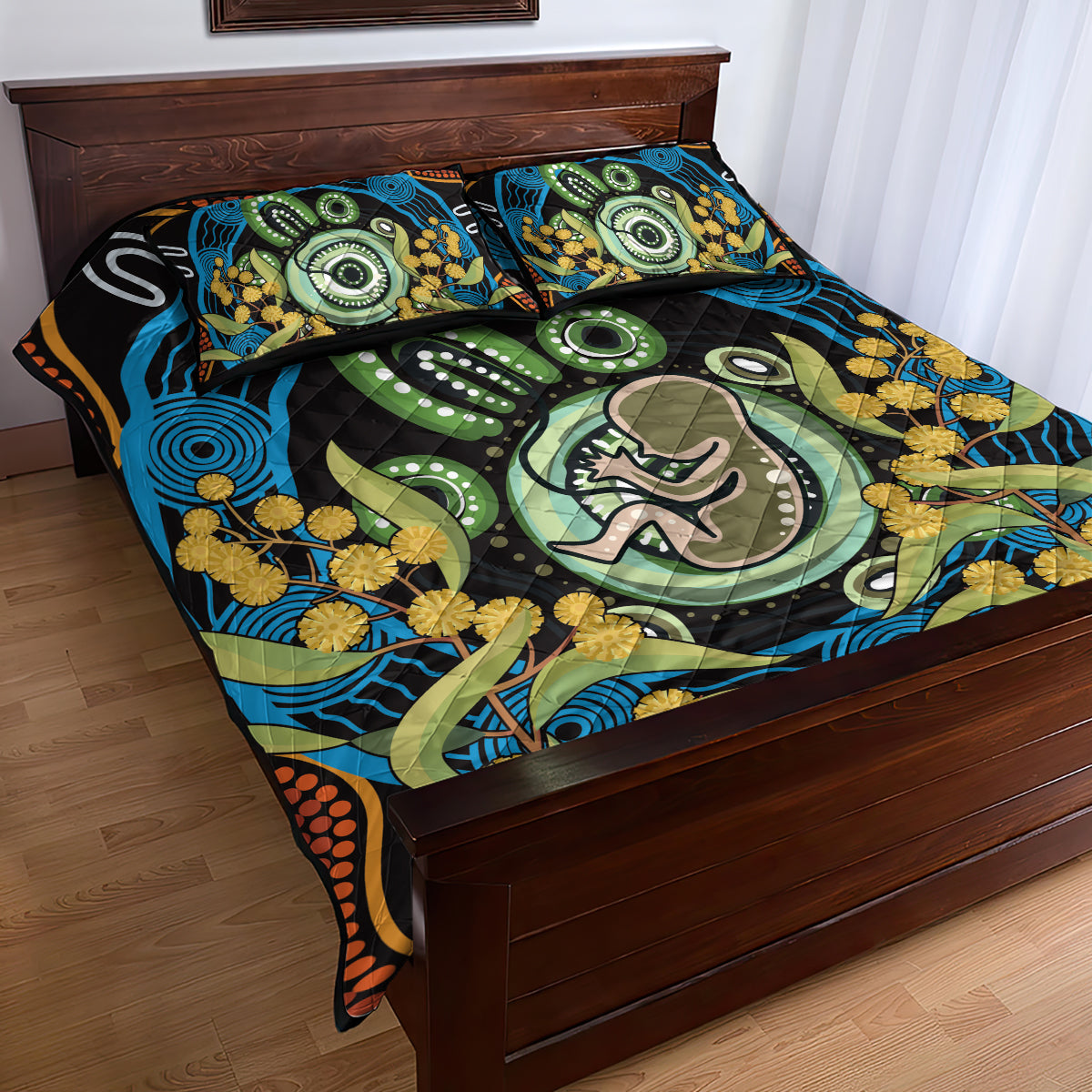 Baby in the Womb Quilt Bed Set Aboriginal Art Style