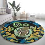 Baby in the Womb Round Carpet Aboriginal Art Style
