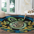 Baby in the Womb Round Carpet Aboriginal Art Style