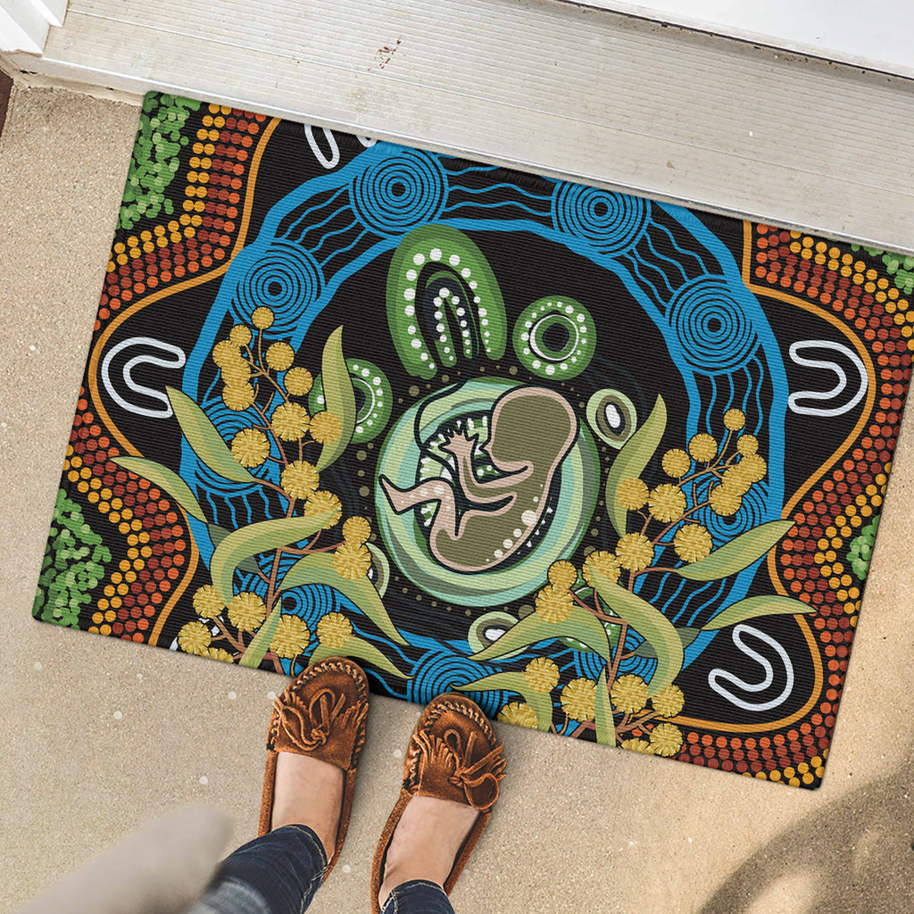 Baby in the Womb Rubber Doormat Aboriginal Art Style