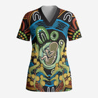Baby in the Womb Scrub Top Aboriginal Art Style - Aussie Hoodie