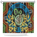 Baby in the Womb Shower Curtain Aboriginal Art Style
