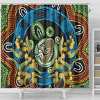 Baby in the Womb Shower Curtain Aboriginal Art Style