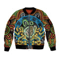 Baby in the Womb Sleeve Zip Bomber Jacket Aboriginal Art Style