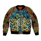 Baby in the Womb Sleeve Zip Bomber Jacket Aboriginal Art Style
