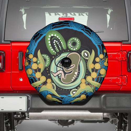 Baby in the Womb Spare Tire Cover Aboriginal Art Style