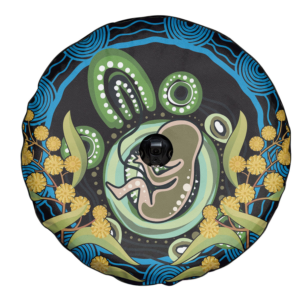 Baby in the Womb Spare Tire Cover Aboriginal Art Style