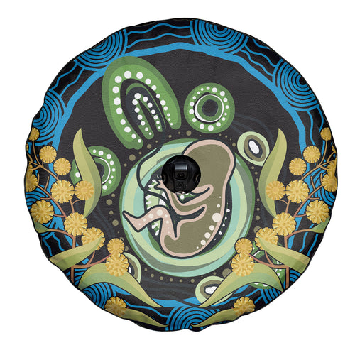 Baby in the Womb Spare Tire Cover Aboriginal Art Style