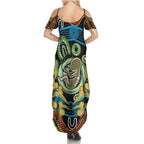 Baby in the Womb Summer Maxi Dress Aboriginal Art Style