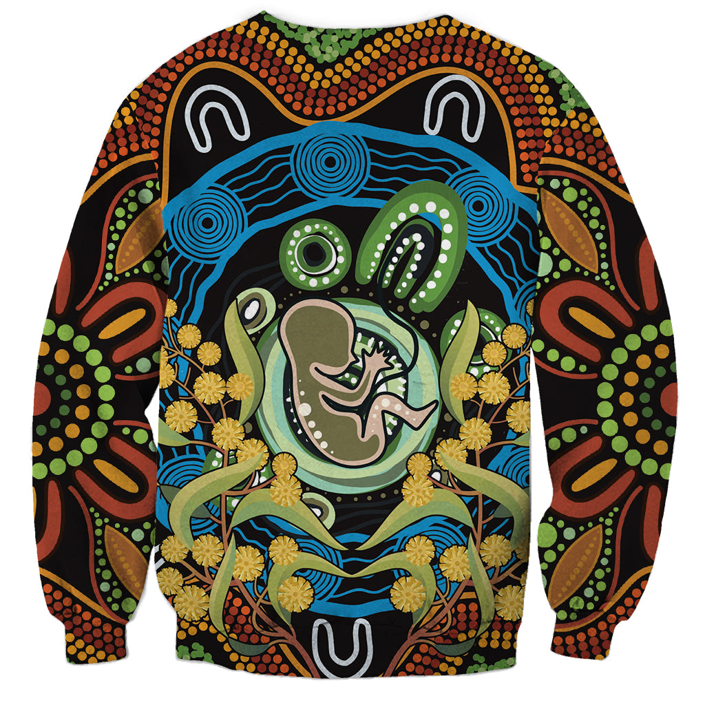 Baby in the Womb Sweatshirt Aboriginal Art Style