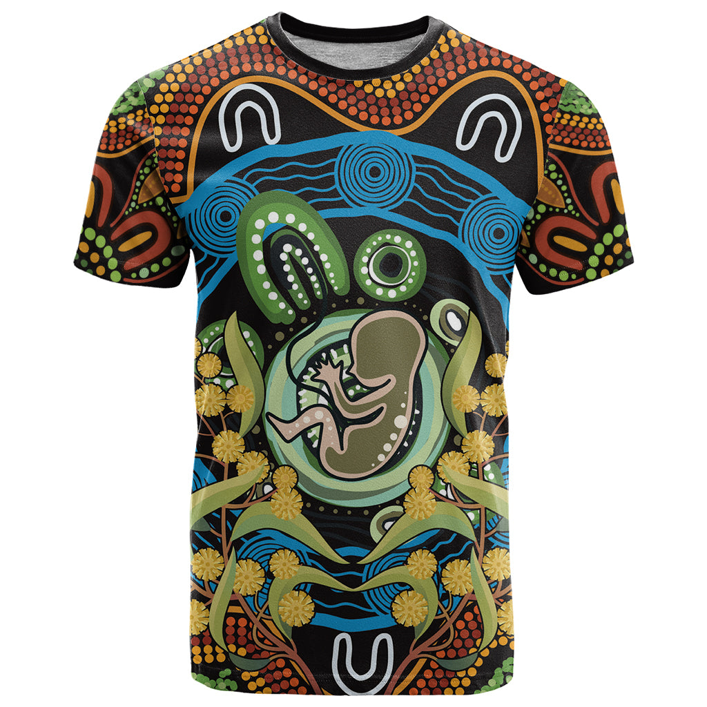 Baby in the Womb T Shirt Aboriginal Art Style