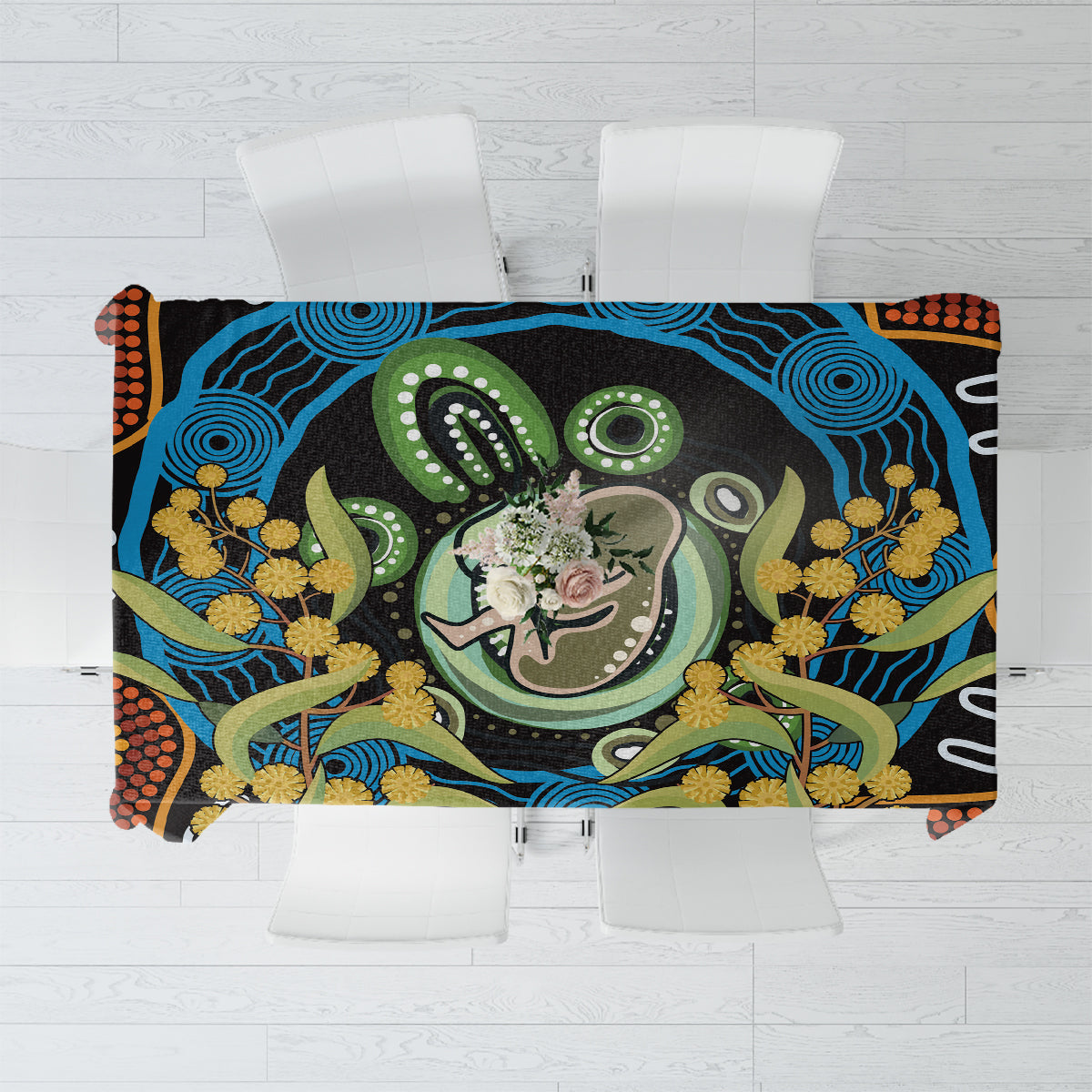 Baby in the Womb Tablecloth Aboriginal Art Style