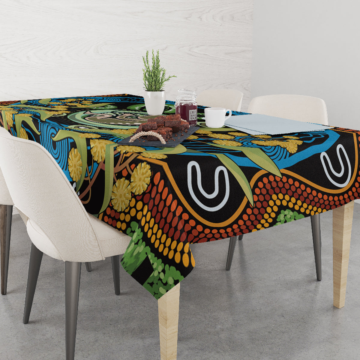 Baby in the Womb Tablecloth Aboriginal Art Style