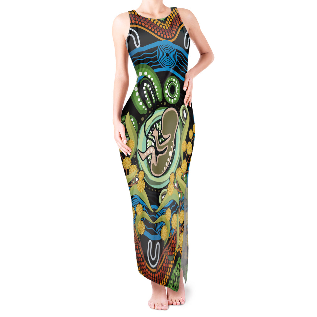 Baby in the Womb Tank Maxi Dress Aboriginal Art Style
