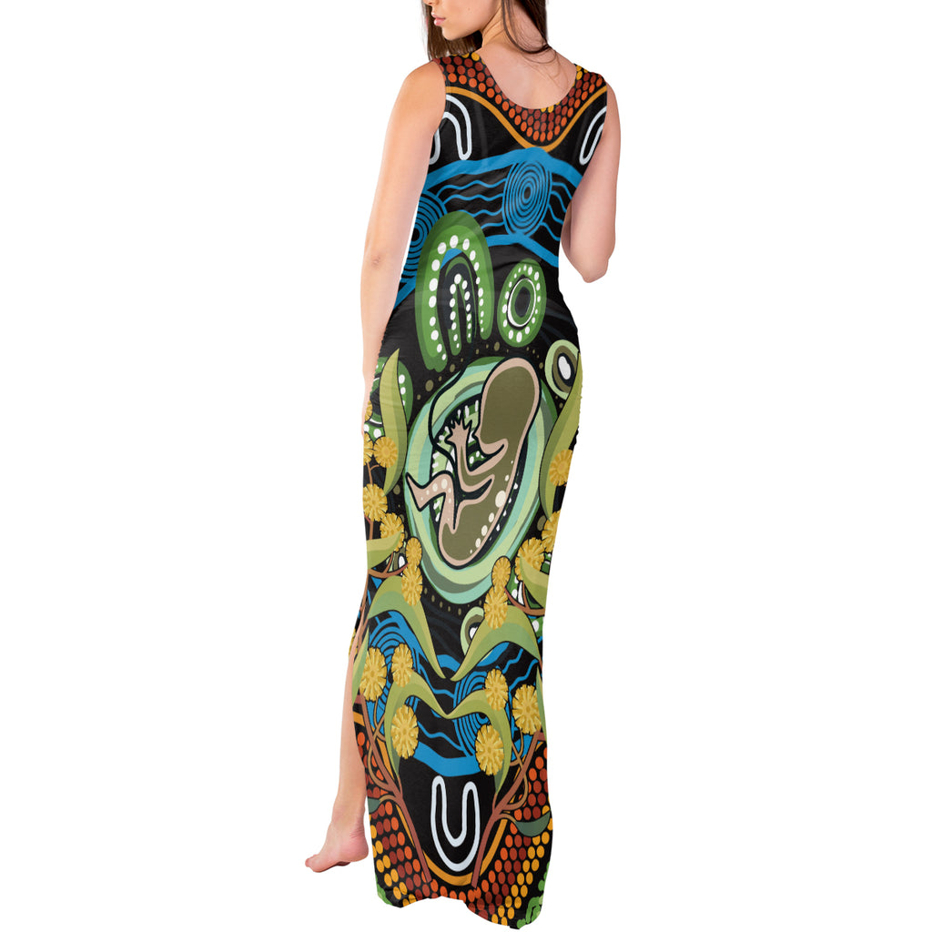 Baby in the Womb Tank Maxi Dress Aboriginal Art Style