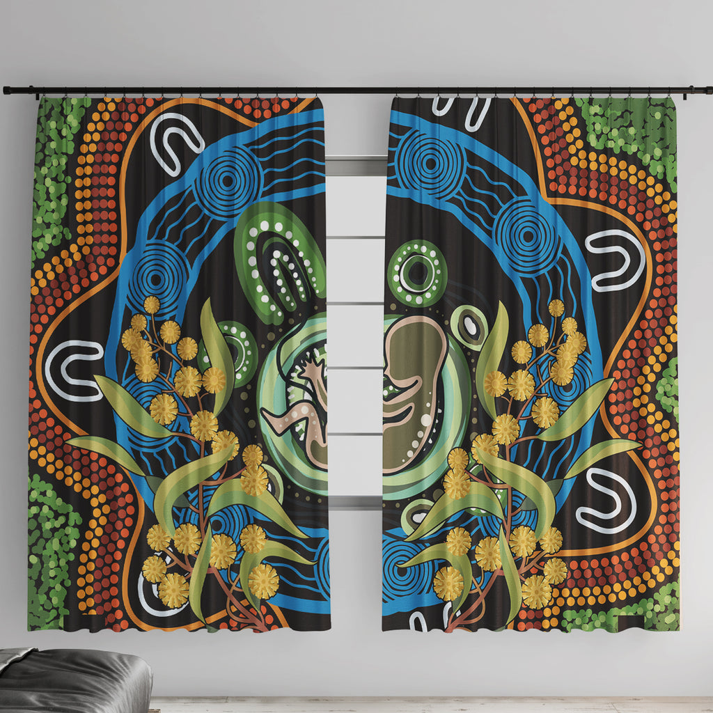 Baby in the Womb Window Curtain Aboriginal Art Style