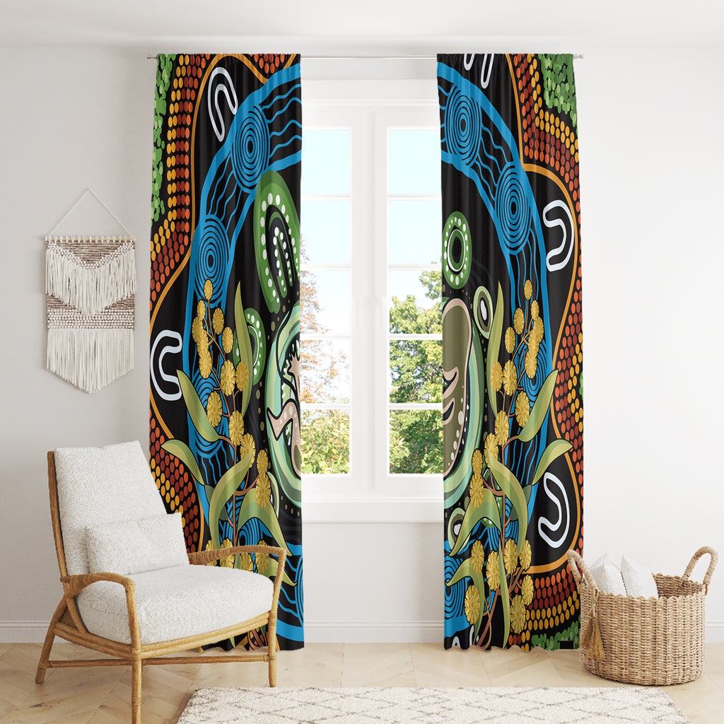 Baby in the Womb Window Curtain Aboriginal Art Style