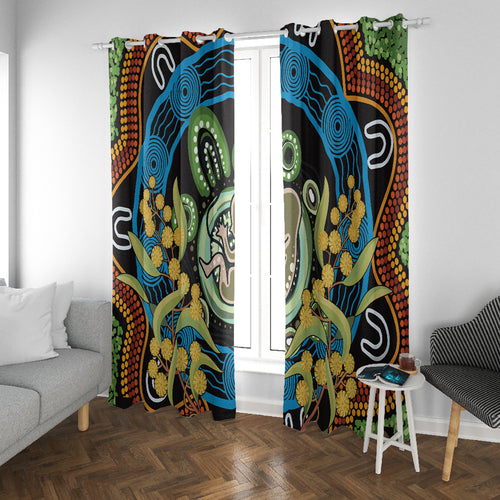 Baby in the Womb Window Curtain Aboriginal Art Style
