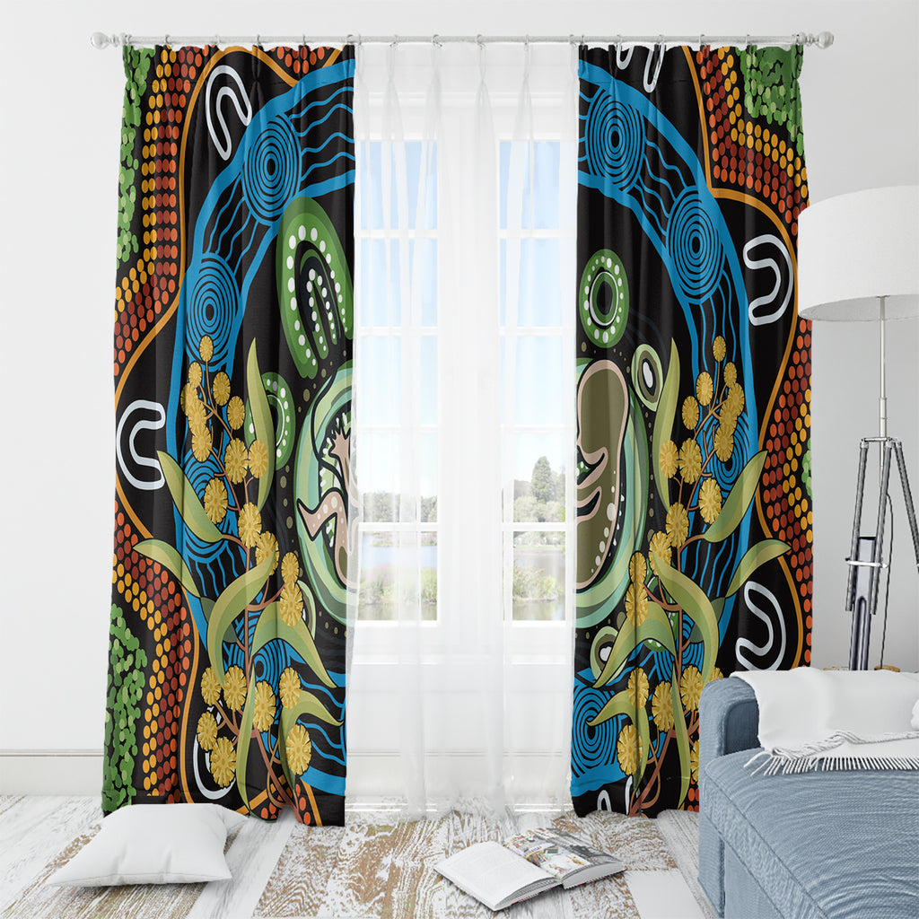 Baby in the Womb Window Curtain Aboriginal Art Style