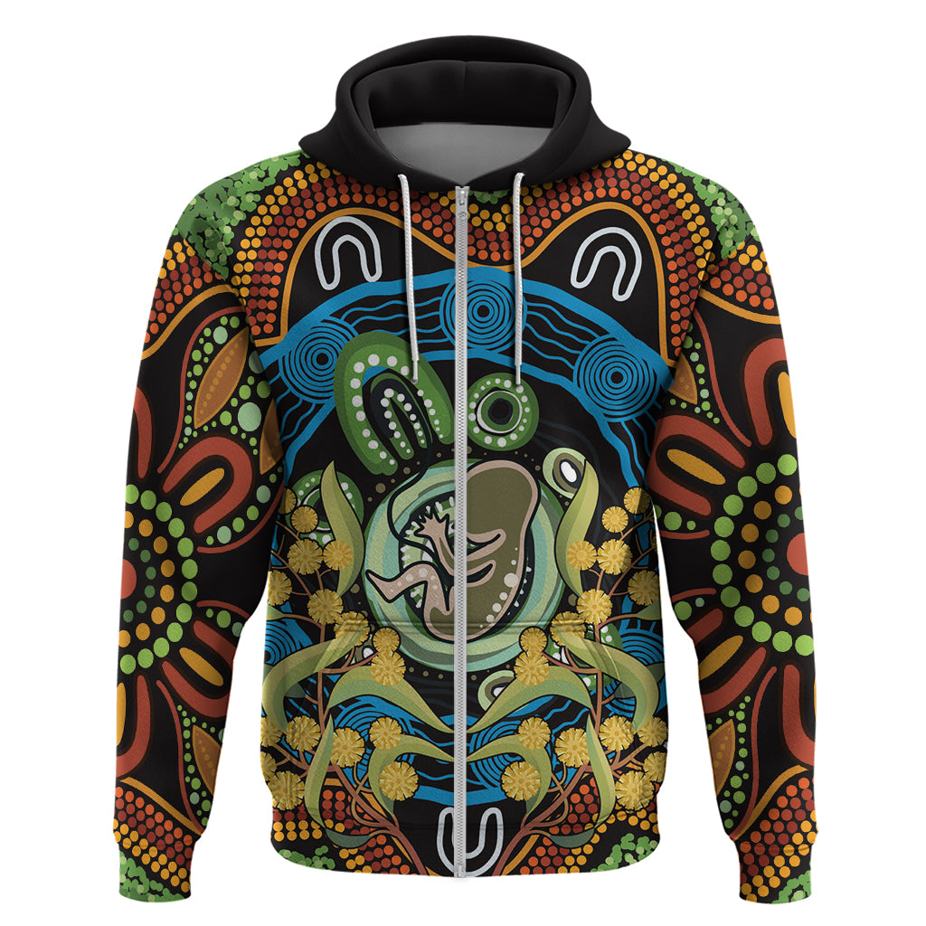 Baby in the Womb Zip Hoodie Aboriginal Art Style