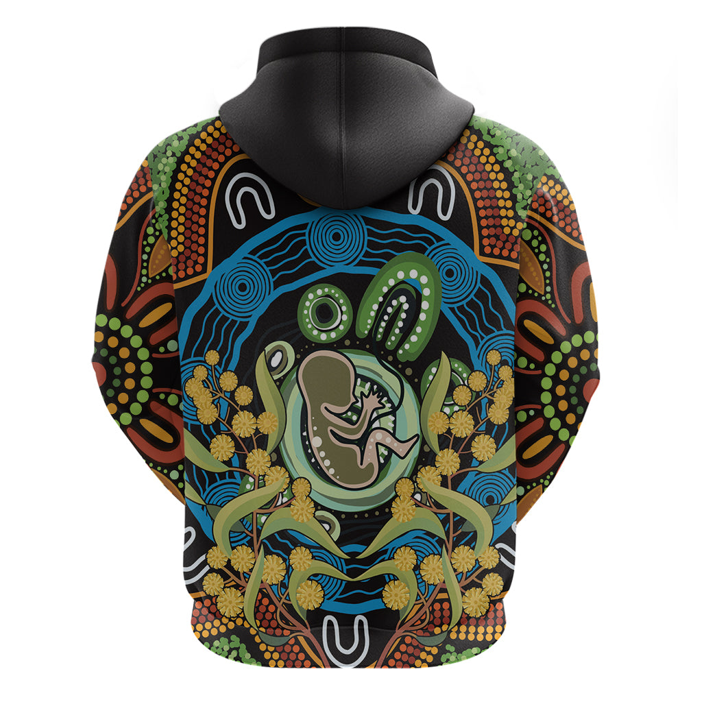 Baby in the Womb Zip Hoodie Aboriginal Art Style