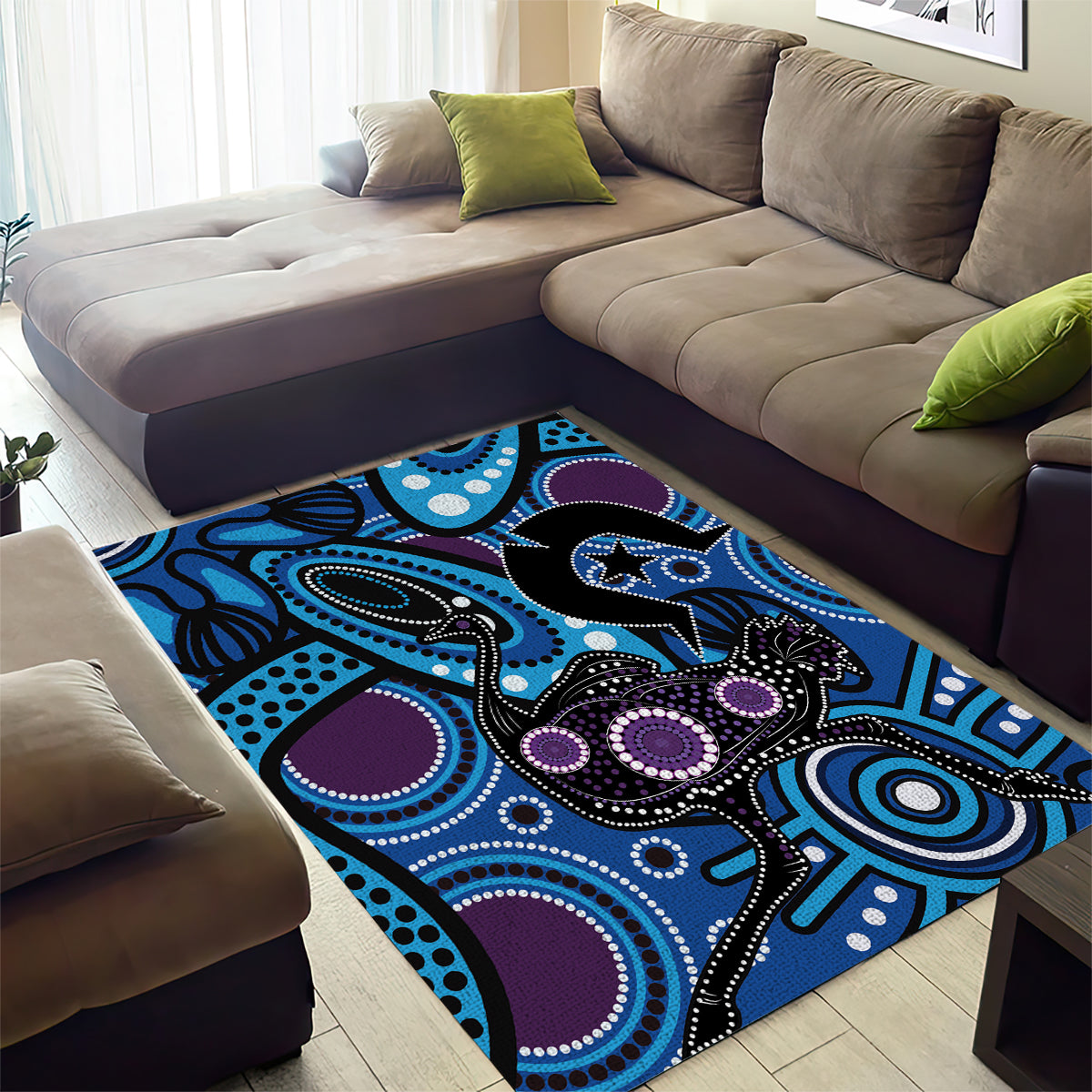 Emu NAIDOC 2024 Area Rug Aboriginal Art Style