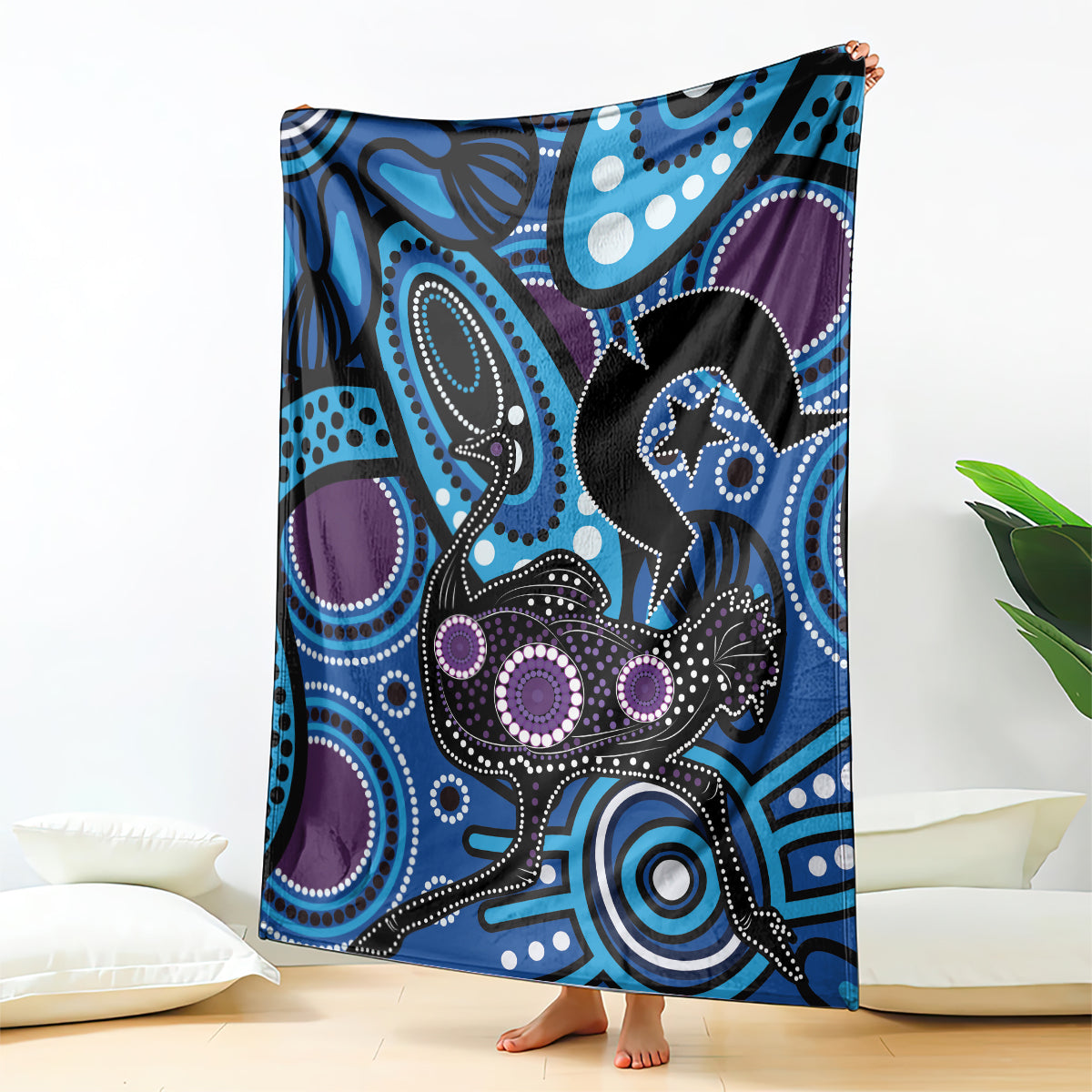 Emu NAIDOC 2024 Blanket Aboriginal Art Style