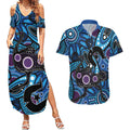 Emu NAIDOC 2024 Couples Matching Summer Maxi Dress and Hawaiian Shirt Aboriginal Art Style