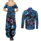 Emu NAIDOC 2024 Couples Matching Summer Maxi Dress and Long Sleeve Button Shirt Aboriginal Art Style