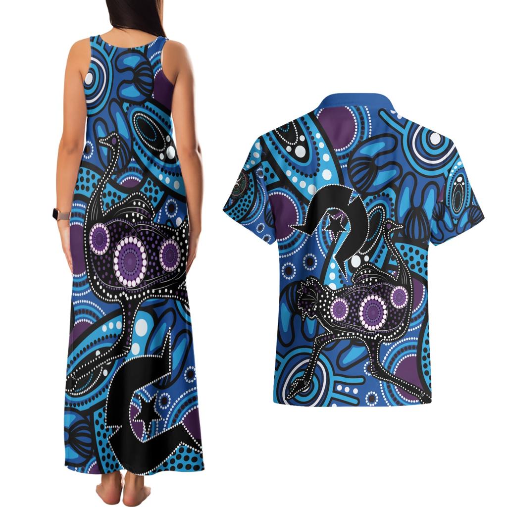 Emu NAIDOC 2024 Couples Matching Tank Maxi Dress and Hawaiian Shirt Aboriginal Art Style