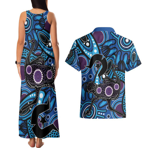 Emu NAIDOC 2024 Couples Matching Tank Maxi Dress and Hawaiian Shirt Aboriginal Art Style