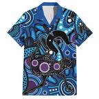 Emu NAIDOC 2024 Family Matching Long Sleeve Bodycon Dress and Hawaiian Shirt Aboriginal Art Style