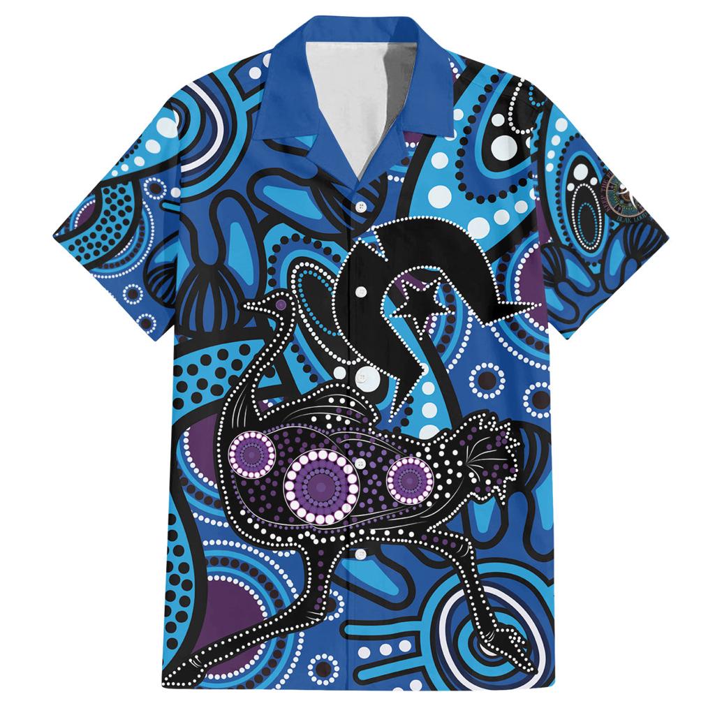 Emu NAIDOC 2024 Family Matching Long Sleeve Bodycon Dress and Hawaiian Shirt Aboriginal Art Style