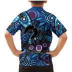 Emu NAIDOC 2024 Family Matching Mermaid Dress and Hawaiian Shirt Aboriginal Art Style