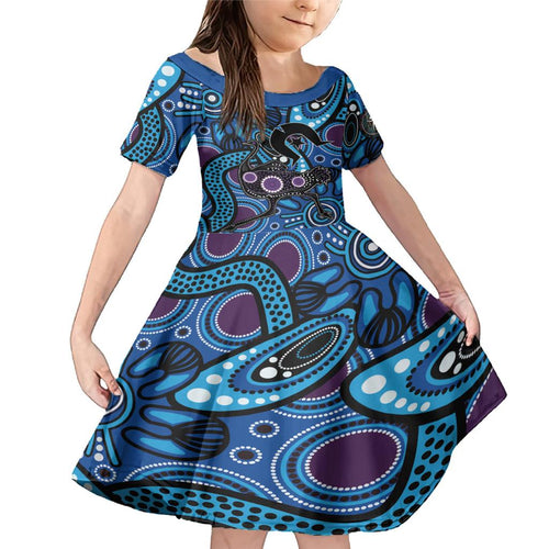 Emu NAIDOC 2024 Family Matching Mermaid Dress and Hawaiian Shirt Aboriginal Art Style