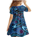 Emu NAIDOC 2024 Family Matching Mermaid Dress and Hawaiian Shirt Aboriginal Art Style
