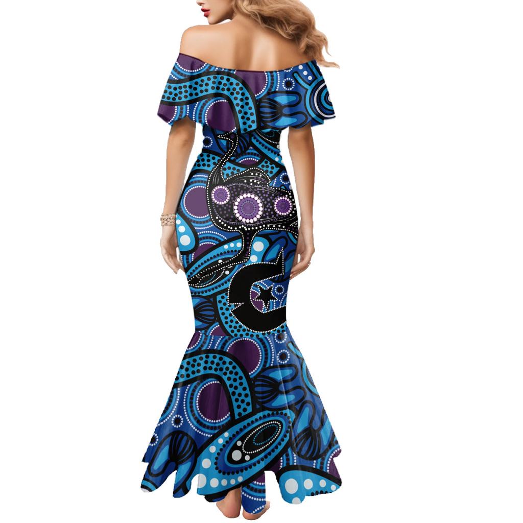 Emu NAIDOC 2024 Family Matching Mermaid Dress and Hawaiian Shirt Aboriginal Art Style