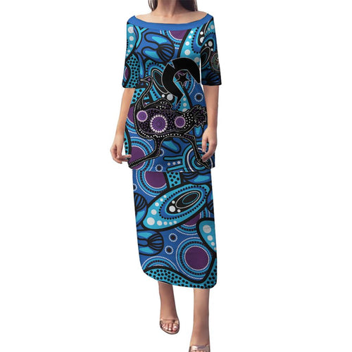Emu NAIDOC 2024 Family Matching Puletasi and Hawaiian Shirt Aboriginal Art Style