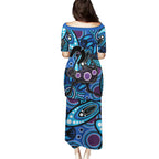 Emu NAIDOC 2024 Family Matching Puletasi and Hawaiian Shirt Aboriginal Art Style